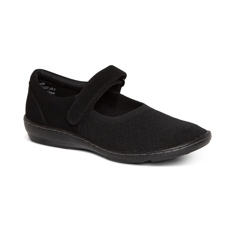 Aetrex Womens Helen Knit Mary Janes Black - SmdDoyVx5